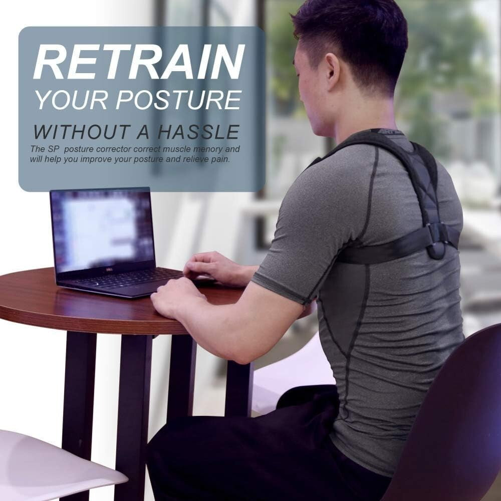 Posture Corrector Shoulder Support Belt Bad Back Brace Lumbar for Men & Women