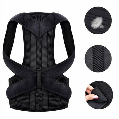 Posture Corrector Back Straightener Lumbar Shoulder Support Belt Body Brace UK