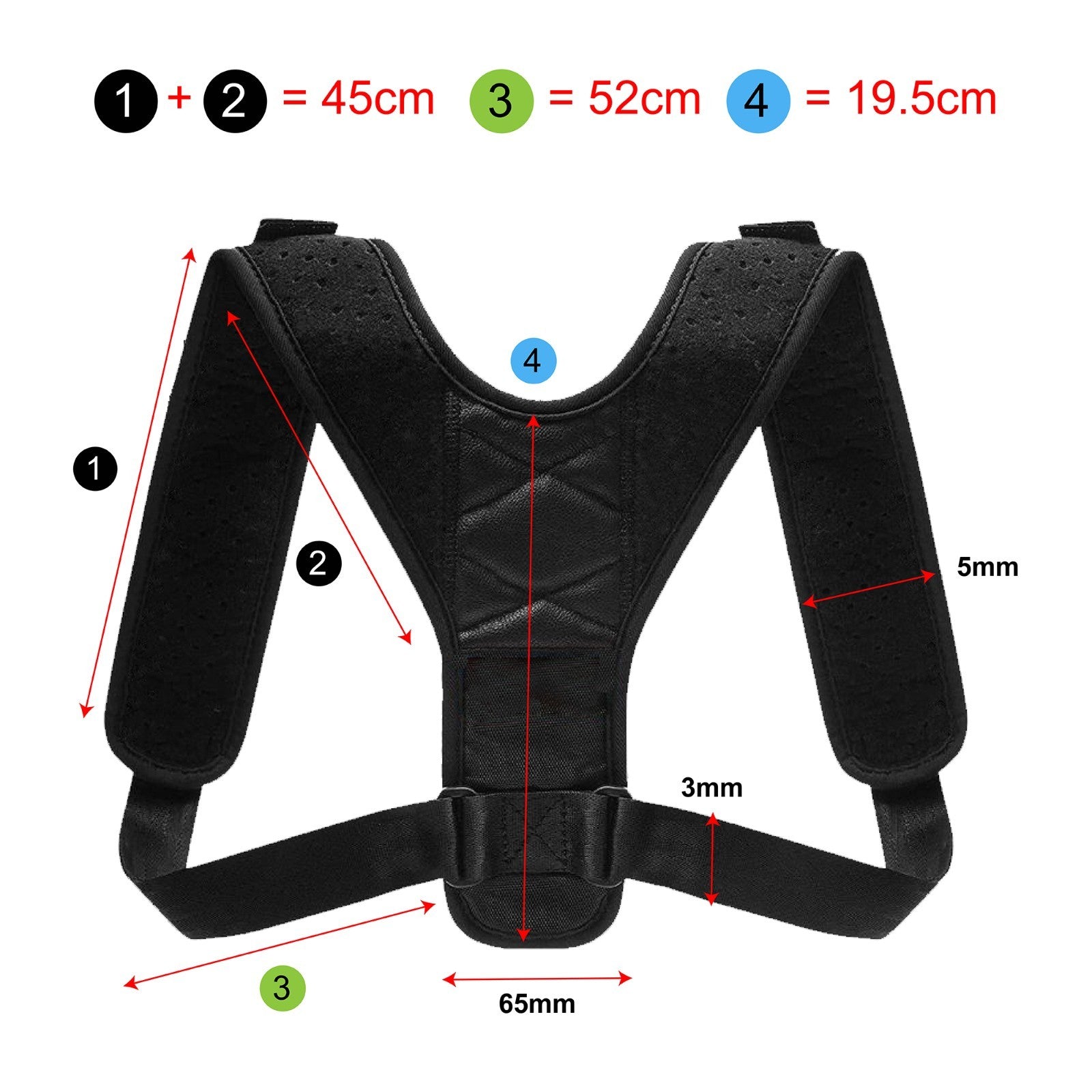 Posture Corrector Shoulder Support Belt Bad Back Brace Lumbar for Men & Women