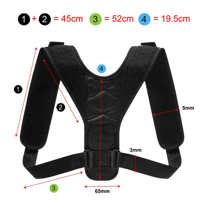 Posture Corrector Shoulder Support Belt Bad Back Brace Lumbar for Men & Women