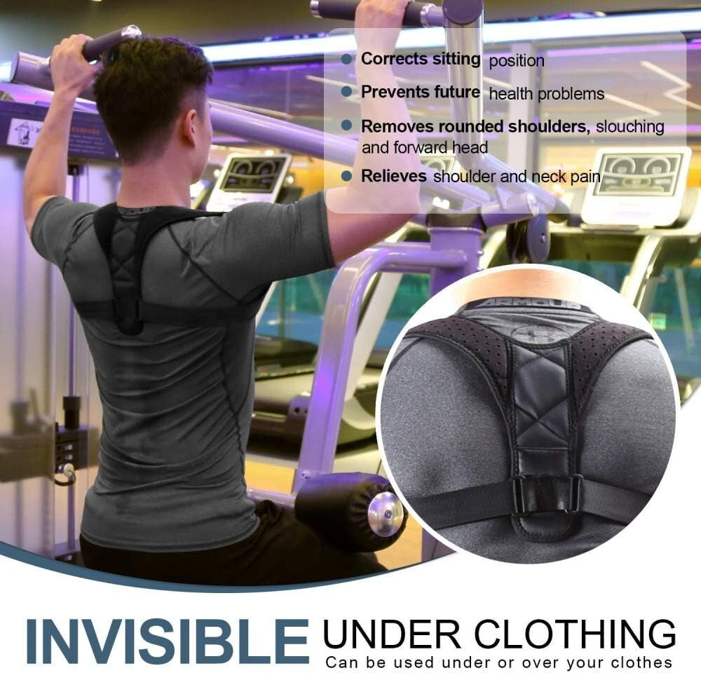 Posture Corrector Shoulder Support Belt Bad Back Brace Lumbar for Men & Women