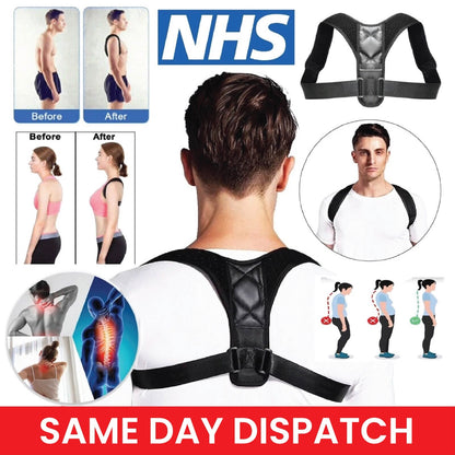 Posture Corrector Shoulder Support Belt Bad Back Brace Lumbar for Men & Women