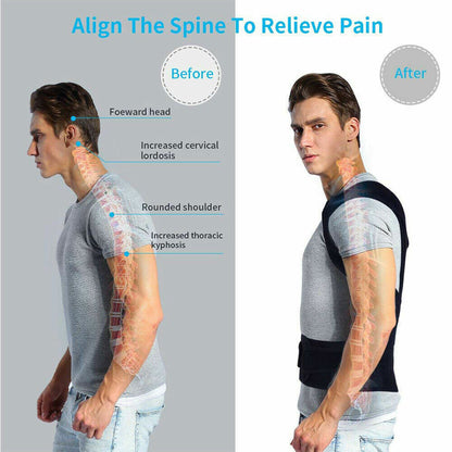 Posture Corrector Back Straightener Lumbar Shoulder Support Belt Body Brace UK