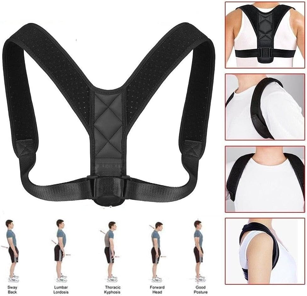 Posture Corrector Shoulder Support Belt Bad Back Brace Lumbar for Men & Women
