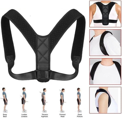 Posture Corrector Shoulder Support Belt Bad Back Brace Lumbar for Men & Women